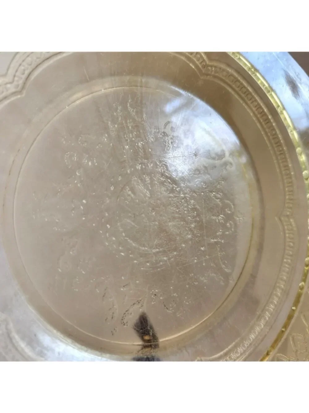 Federal Patrician Spoke 1930s Glass Saucers Yellow Depression Set Of 2 READ